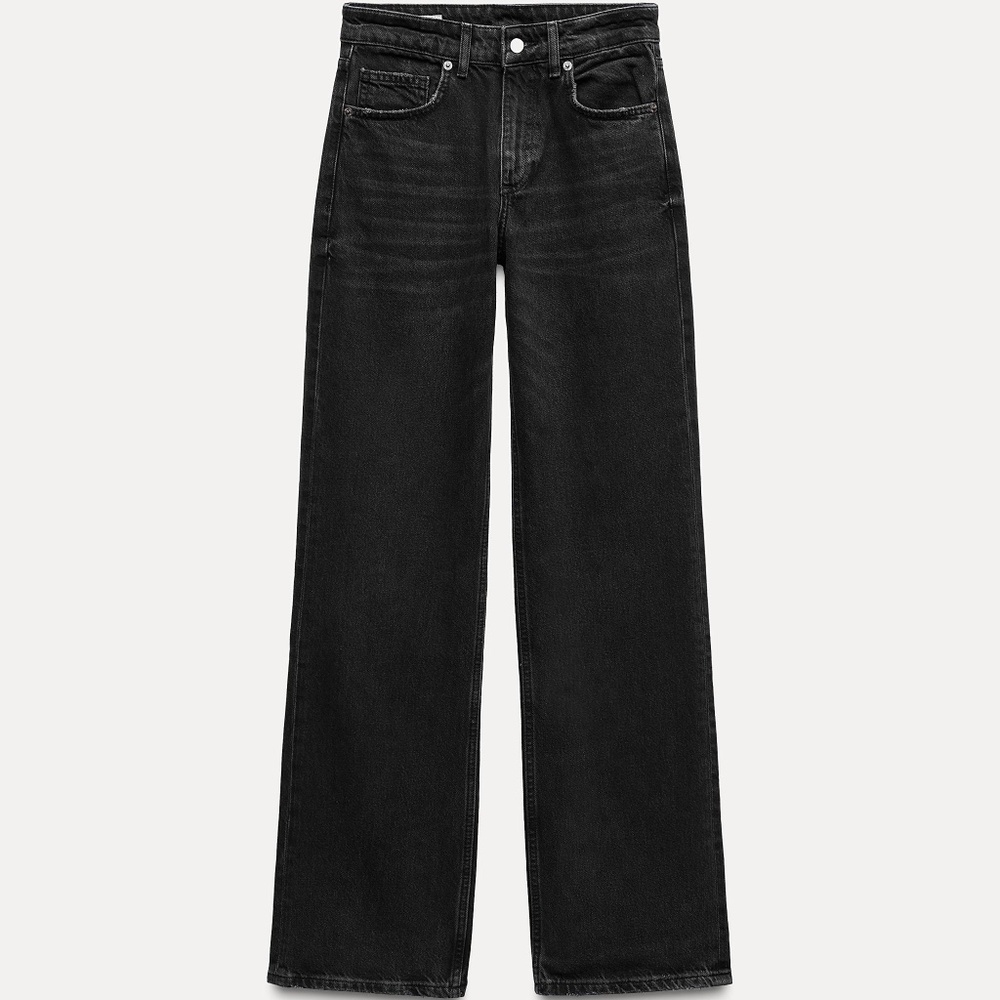 NWT ZARA High-Rise Straight Fit Black Jeans - SIZE 6